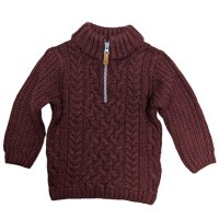 NTX012: Boys Cable Knit Jumper- Maroon (12-18 Months)